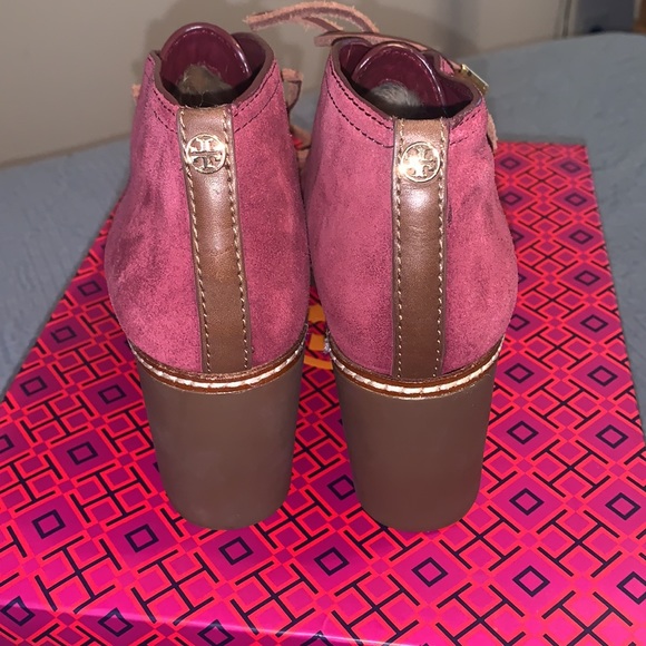 Maroon Fur Lined Tory Burch Hilary Bootie - Picture 4 of 6